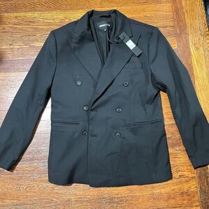 Black Double-Breasted Men's Suit